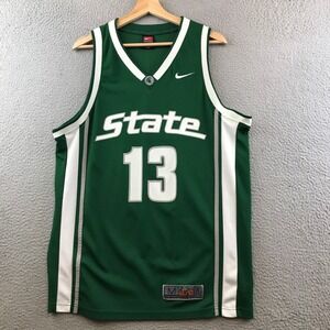 Nike Michigan State Spartans #13 Haines Basketball Jersey Mens Medium Green